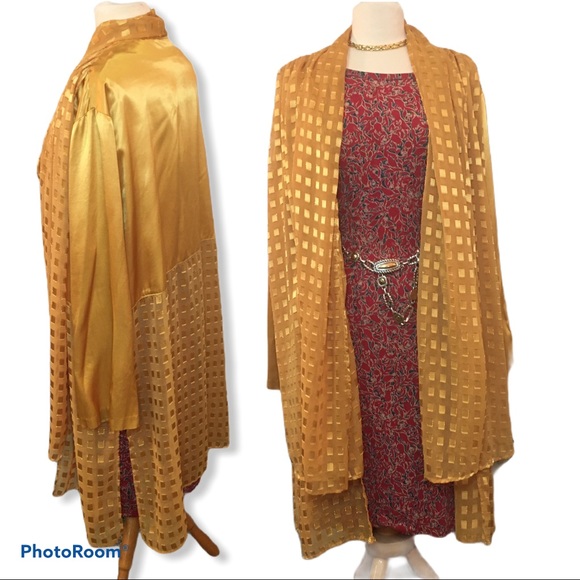 Sold! Yellow/Gold Jacket w/Built-in Tie/Scarf - Picture 8 of 16